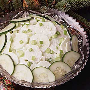 Sour cream cucumber salad