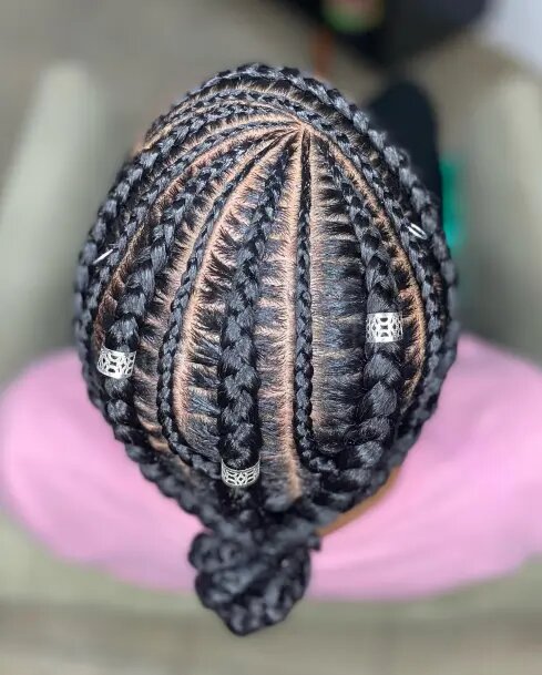 Cornrows Going Back Hair Style For Black Women