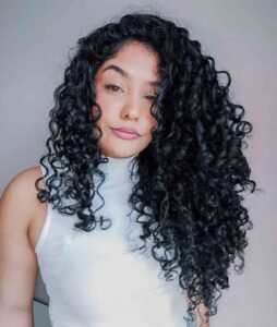 Deep Side Part Curls hair styles for black