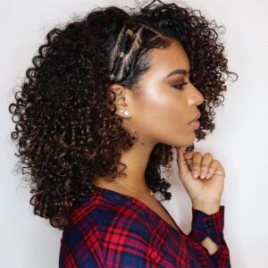 Sideswept Curls for black women
