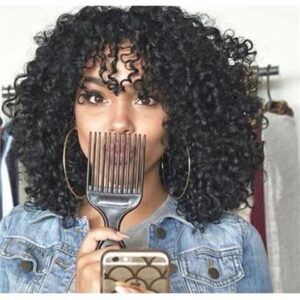 Simple Style with Curly Bangs hairstyle for black women
