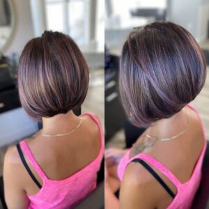 Stacked Bob with Horizontal Color Transition