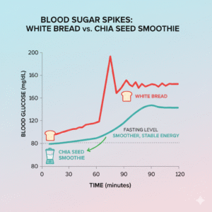 bread vs. chia-seed smoothie