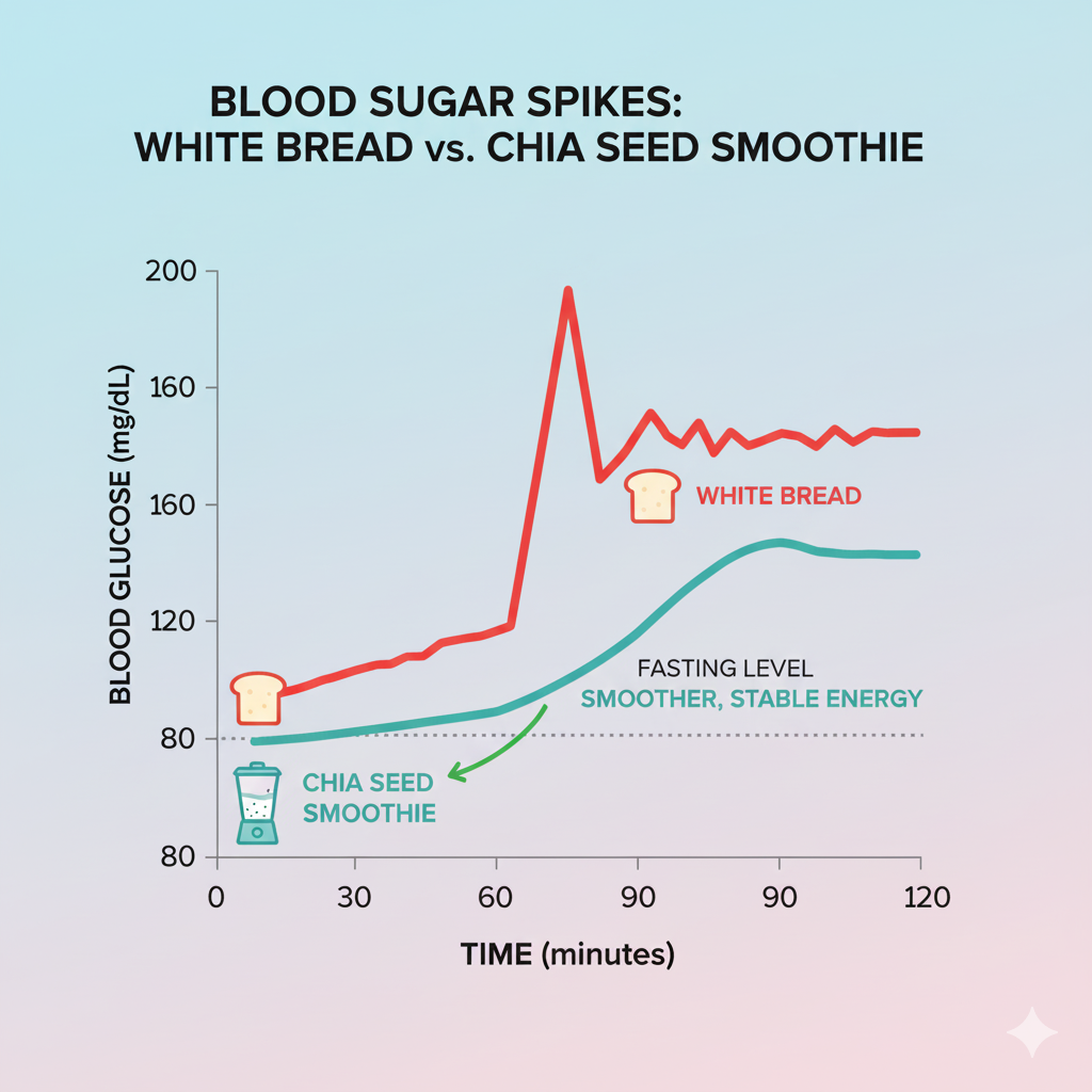 bread vs. chia-seed smoothie