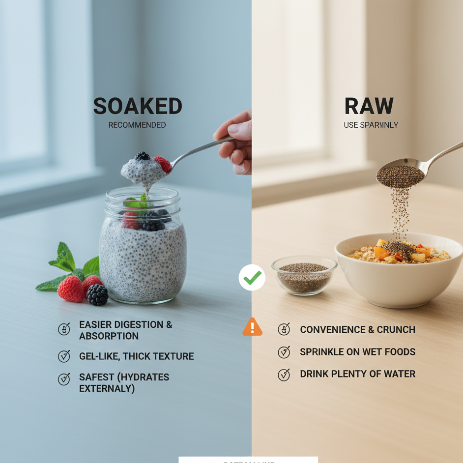 Soak or Use Raw chia seeds