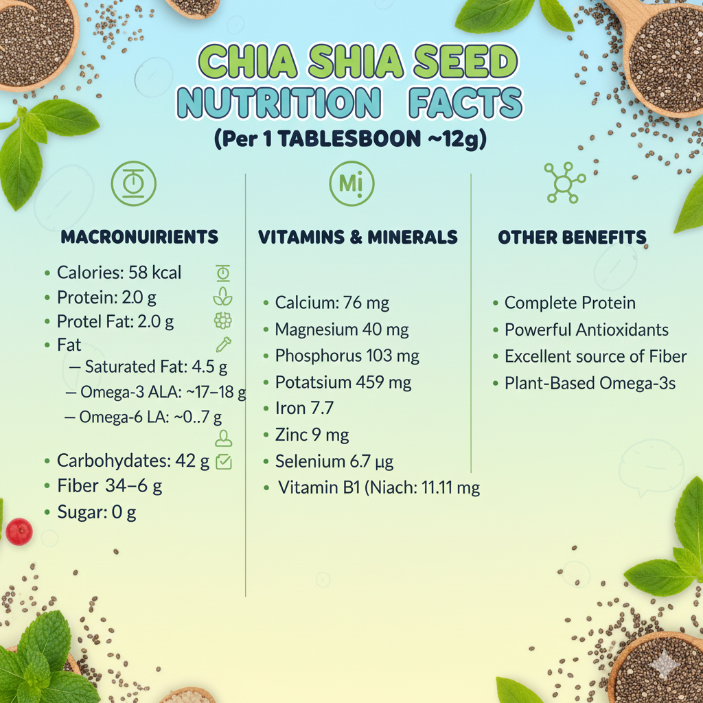Chia Seeds Nutrition Per 1 Tablespoon (12g)