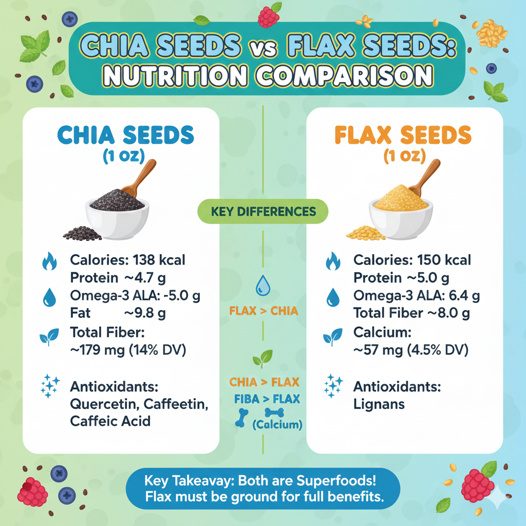 Chia Seeds vs Flax Seeds Nutrition Comparison