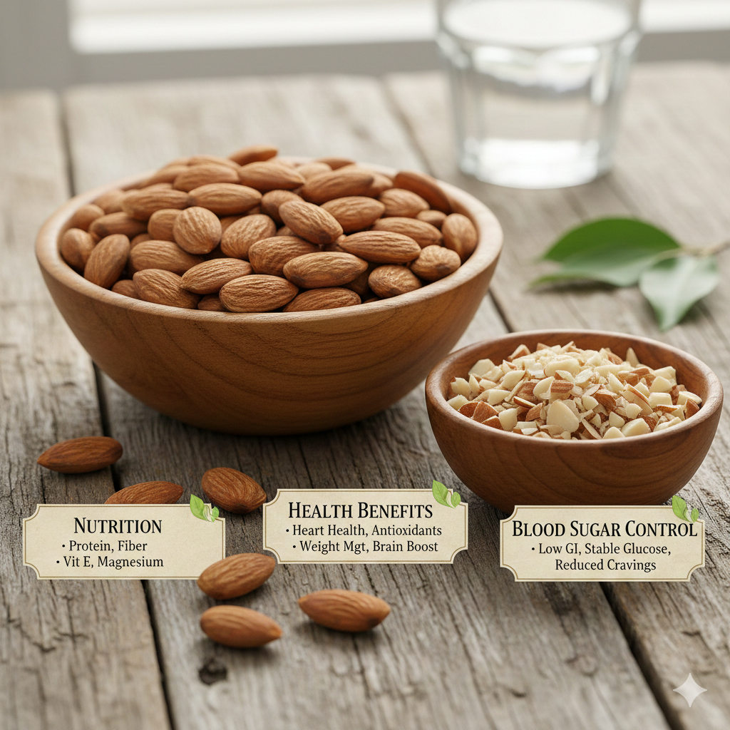 Advantages of Eating Almonds: Benefits for Heart, Blood Sugar & Health